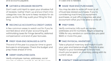Year-end Checklist One Sheet