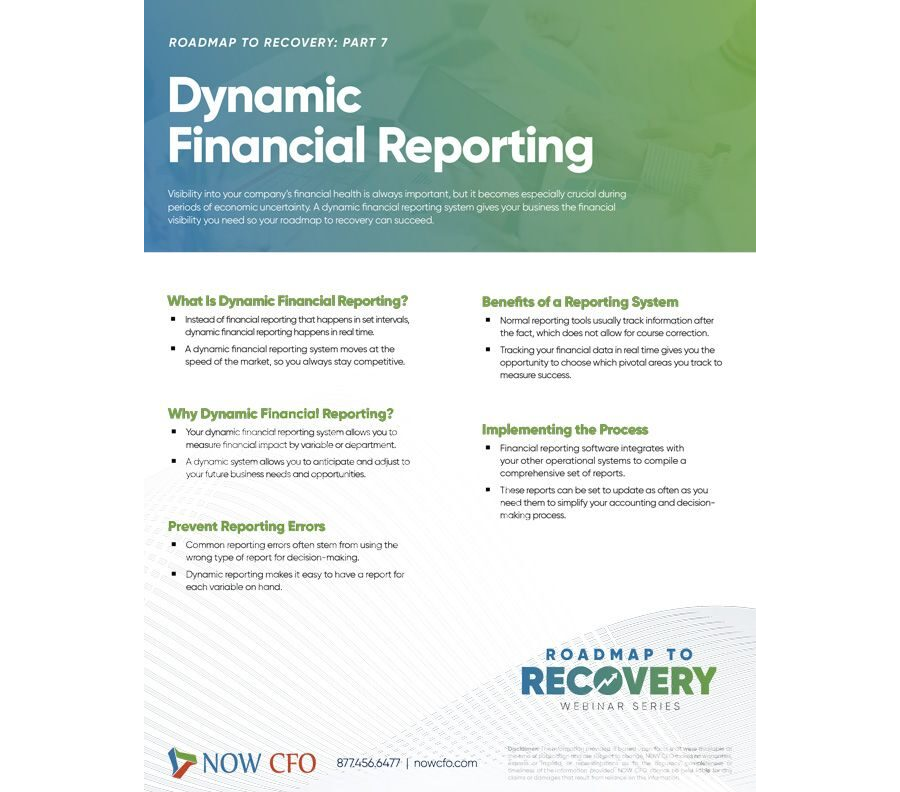 Roadmap to Recovery Part 7: Dynamic Financial Reporting