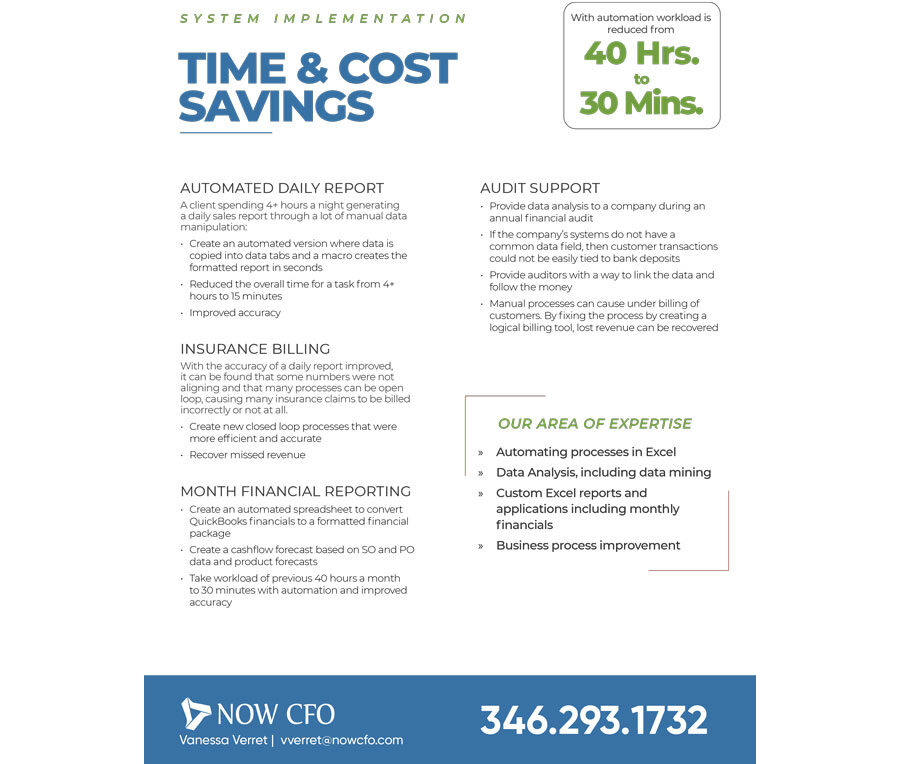 System Implementations: Time & Cost Savings