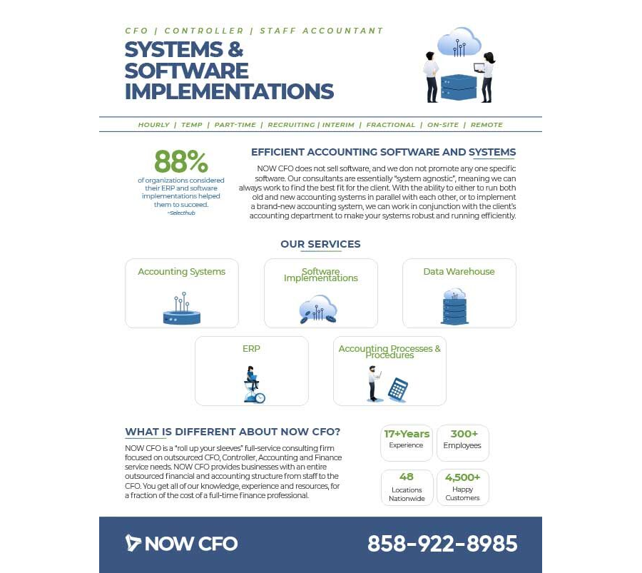 Systems & Software Implementations One Sheet