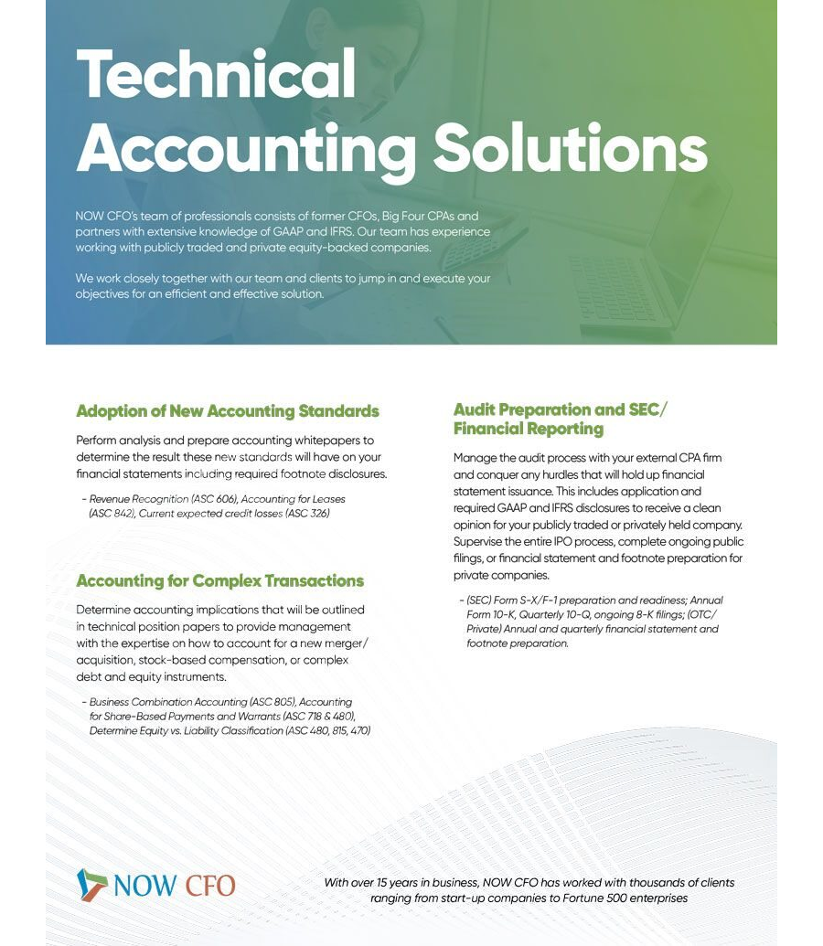 Technical Accounting Solutions One Sheet